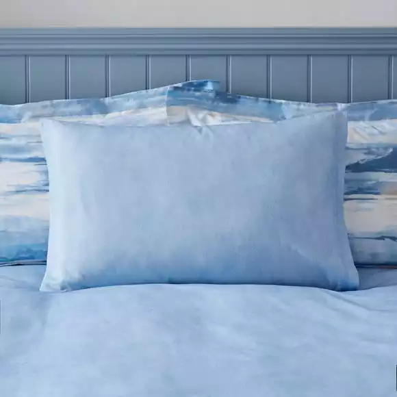 Dunelm Watercolour Landscape Blue Duvet Cover And Pillowcase Set - Image 4