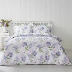 Dunelm Wild Hydrangea Lilac Duvet Cover And Pillowcase Set