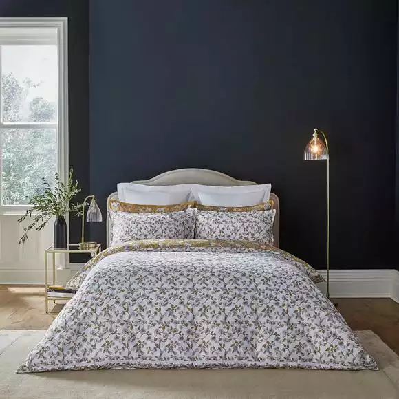 Dorma Evander Ochre Cotton Duvet Cover And Pillowcase Set - Image 2