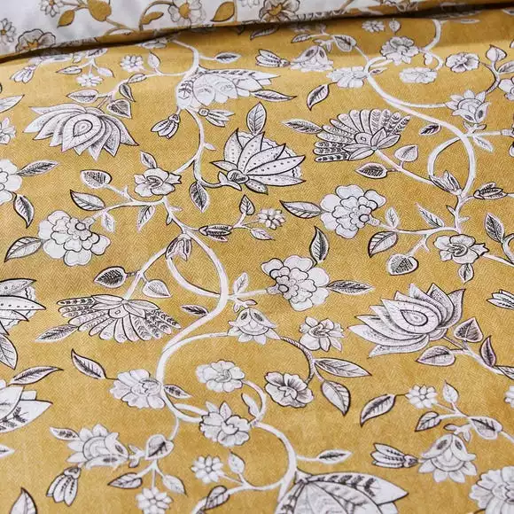 Dorma Evander Ochre Cotton Duvet Cover And Pillowcase Set - Image 5