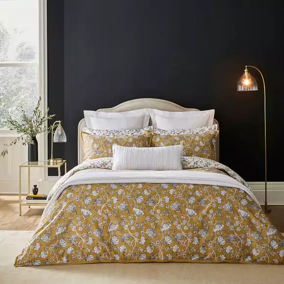 Dorma Evander Ochre Cotton Duvet Cover And Pillowcase Set - Image 6
