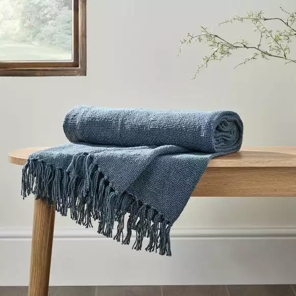 Dunelm Aris Cotton Weave 130cm X 180cm Throw
