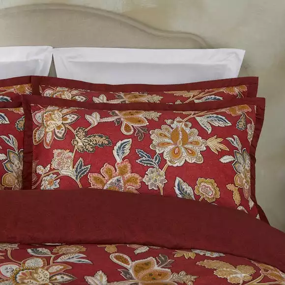 Dorma Samira Saffron Red Cotton Duvet Cover And Pillowcase Set - Image 4