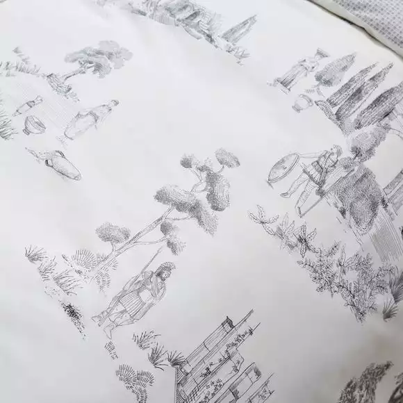 Dorma Pelion Toile Slate Cotton Duvet Cover And Pillowcase Set - Image 5