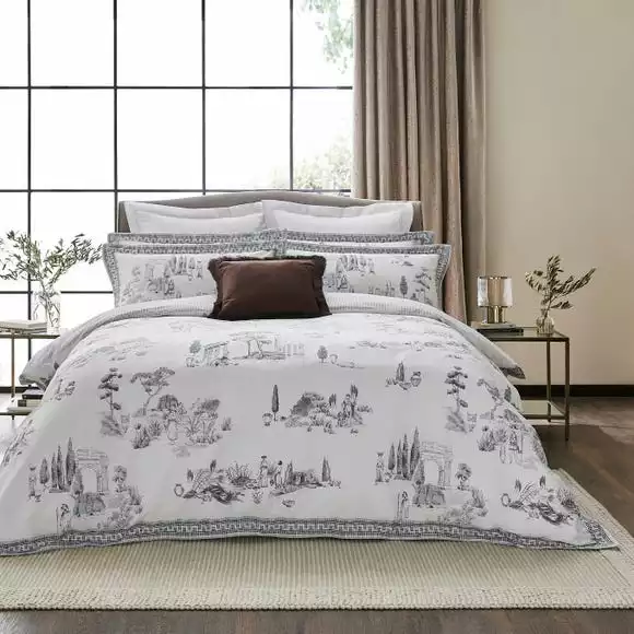 Dorma Pelion Toile Slate Cotton Duvet Cover And Pillowcase Set - Image 6