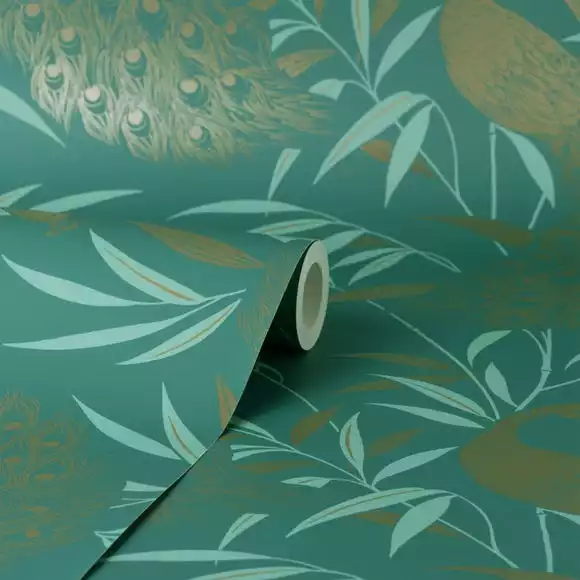 Dunelm Luxe Peacock Wallpaper - Image 3