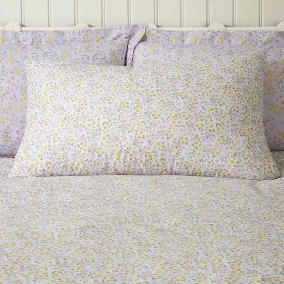 Dunelm Madeline Ditsy Purple Duvet Cover And Pillowcase Set - Image 3