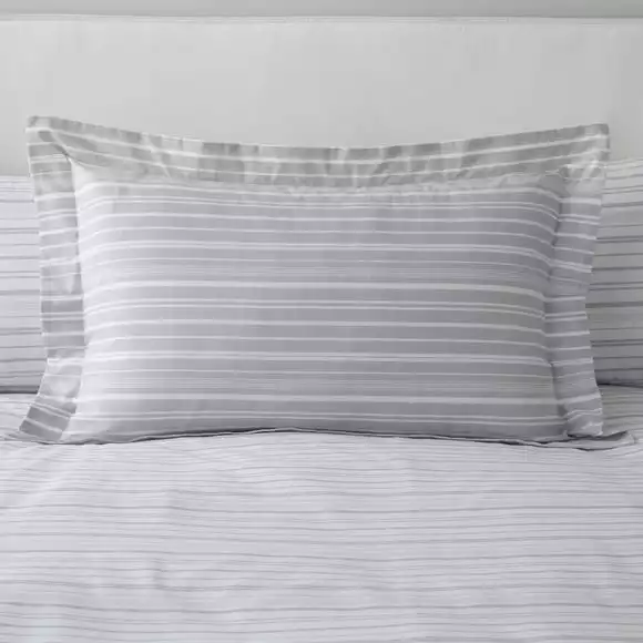 Dunelm Tristan Stripe Grey Duvet Cover And Pillowcase Set - Image 4