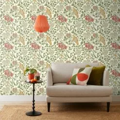 Arts And Crafts Botanical Cream Wallpaper