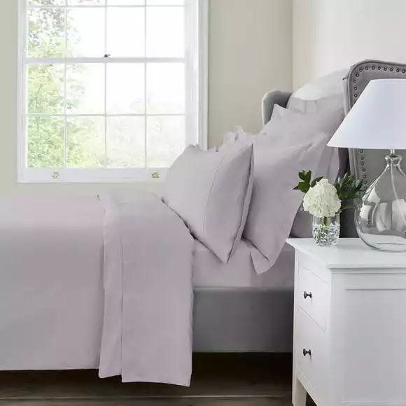 Dorma 300 Thread Count 100% Cotton Sateen Plain Flat Sheet - Image 2