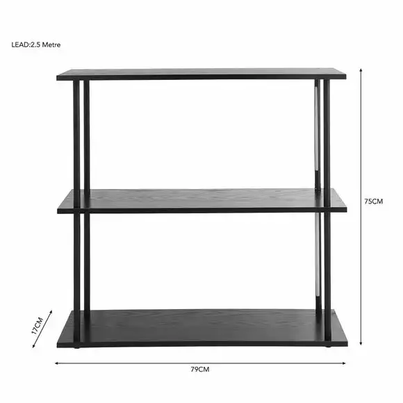 Dunelm Cole Console Table With LED Light Black - Image 5