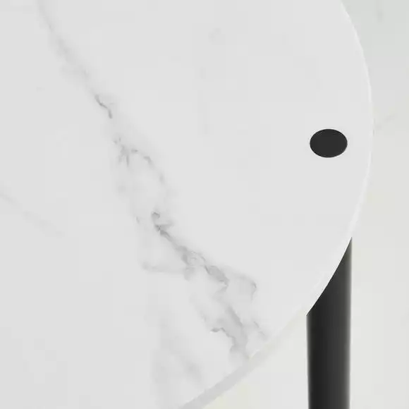 Dunelm Aiko Side Table With 1 LED Light Black And Faux Marble - Image 3