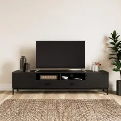 Dunelm Fulton Black Extra Wide TV Unit