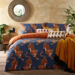 Furn Furn. Tibetan Tiger Blue Duvet Cover And Pillowcase Set