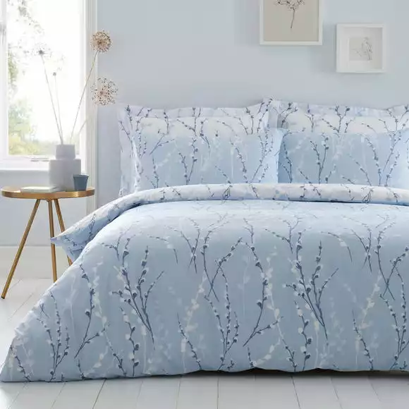 Dunelm Belle Blue Standard Pillowcase Pair - Image 2