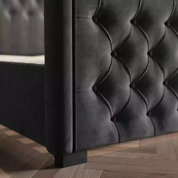 Dunelm Elodie Buttoned Velvet Bed - Image 4