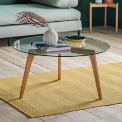 Cedar & Sage Brea Round Coffee Table, Glass