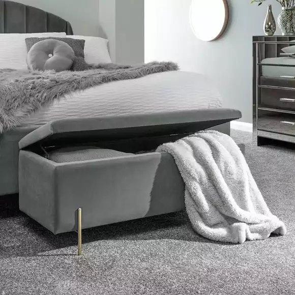 GFW Mystica Velour Ottoman Storage Bench - Image 2