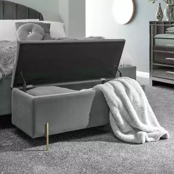 GFW Mystica Velour Ottoman Storage Bench - Image 3