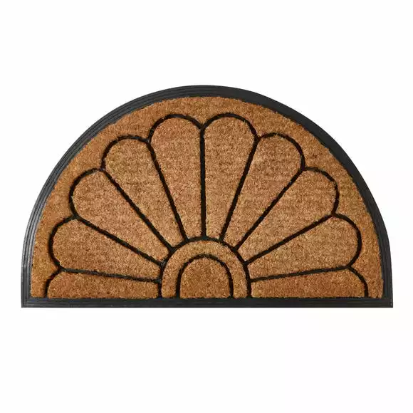 Dunelm Scroll Half Moon Rubber And Coir Doormat - Image 2