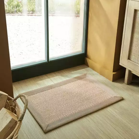 Dunelm Herringbone Jute Border Doormat