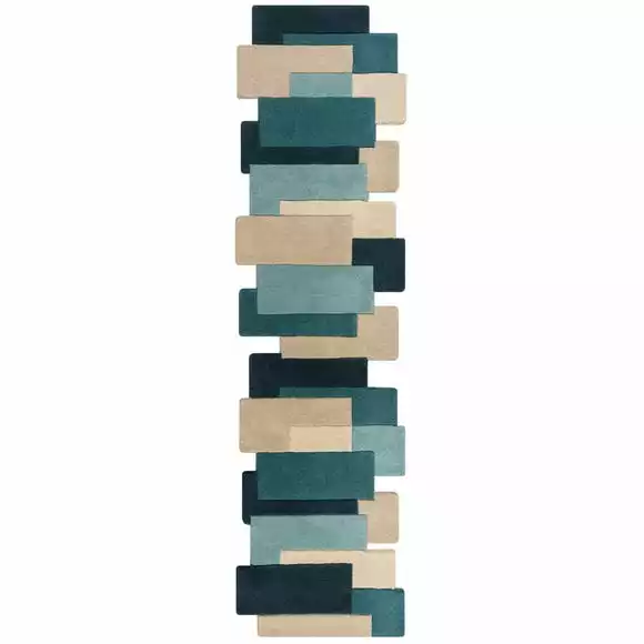 Flair Abstract Collage Wool Runner - Image 2