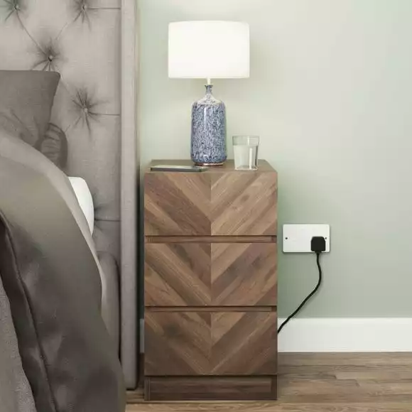 GFW Taranto 3 Drawer Bedside Table - Image 5
