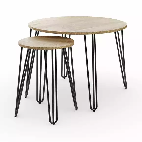 Dunelm Bella Coffee Nest Set Oak Effect - Image 5