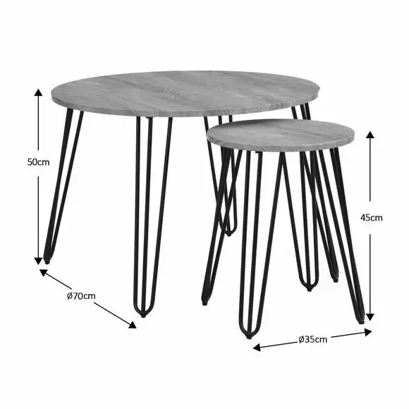 Dunelm Bella Coffee Nest Set Oak Effect - Image 6