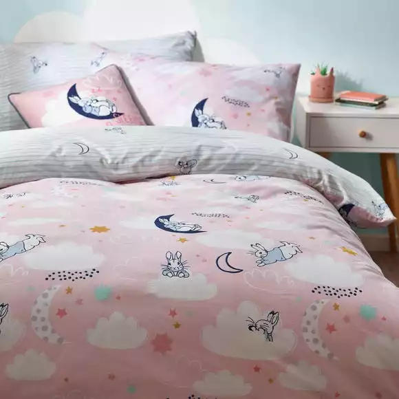 Peter Rabbit™ Sleepy Head Pink Duvet Cover And Pillowcase Set - Image 2