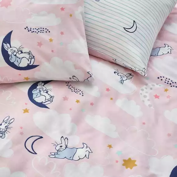 Peter Rabbit™ Sleepy Head Pink Duvet Cover And Pillowcase Set - Image 3