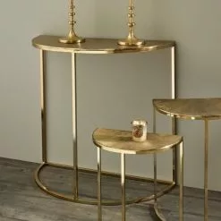 Pacific Lifestyle Pacific Ginko Console Table, Gold Aluminium