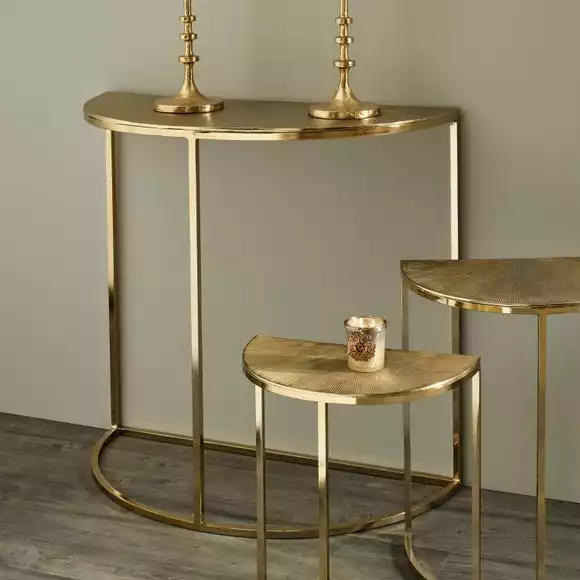 Pacific Lifestyle Pacific Ginko Console Table, Gold Aluminium