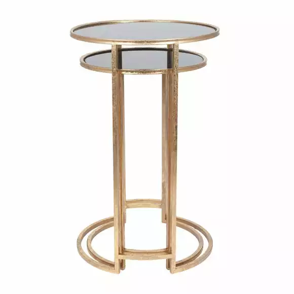 Pacific Lifestyle Pacific Veneziano Set Of 2 Nest Of Tables, Iron & Glass - Image 3