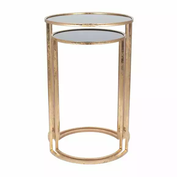 Pacific Lifestyle Pacific Veneziano Set Of 2 Nest Of Tables, Iron & Glass - Image 4