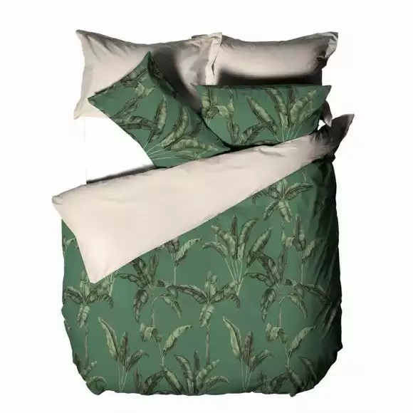 Linen House Livia Leaf Green 100% Cotton Duvet Cover & Pilowcase Set - Image 4