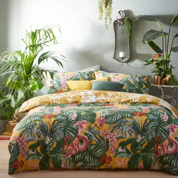 Furn. Medinilla Mustard Duvet Cover & Pillowcase Set