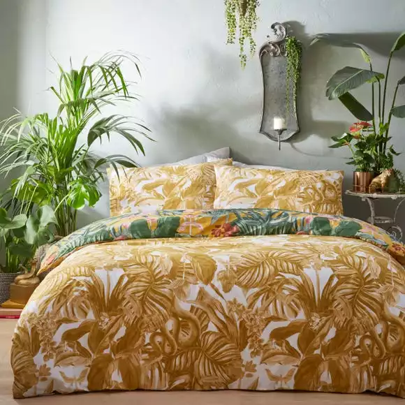 Furn. Medinilla Mustard Duvet Cover & Pillowcase Set - Image 2