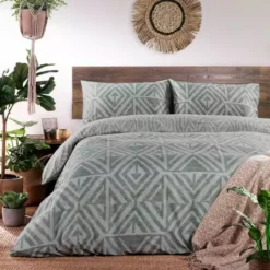 Furn. Tanza Desert Sage Duvet Cover & Pillowcase Set