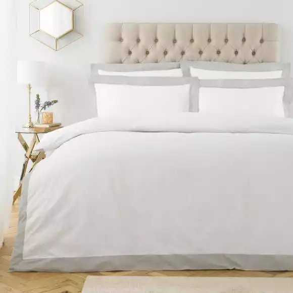 Paoletti Harvard Grey 100% Cotton Duvet Cover & Pillowcase Set