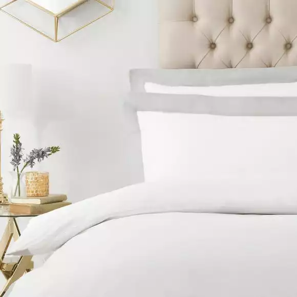 Paoletti Harvard Grey 100% Cotton Duvet Cover & Pillowcase Set - Image 3