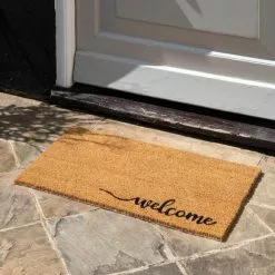 Cedar & Sage Welcome Script Coir Doormat