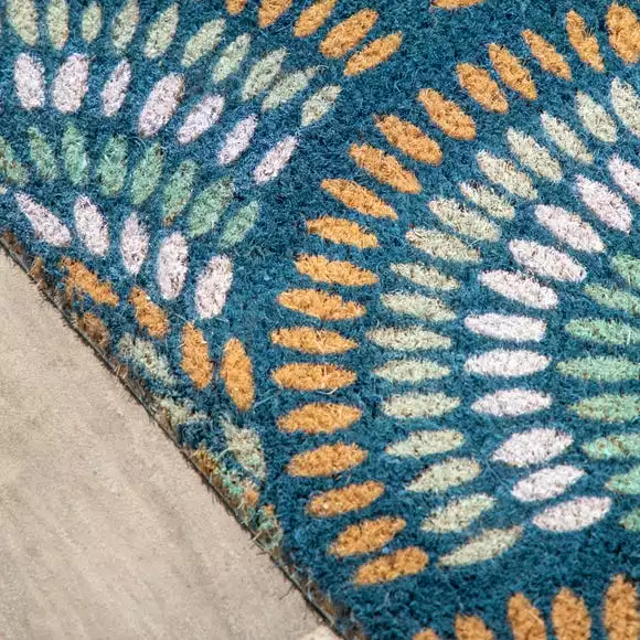 Cedar & Sage Navy Rainbow Coir Doormat - Image 2